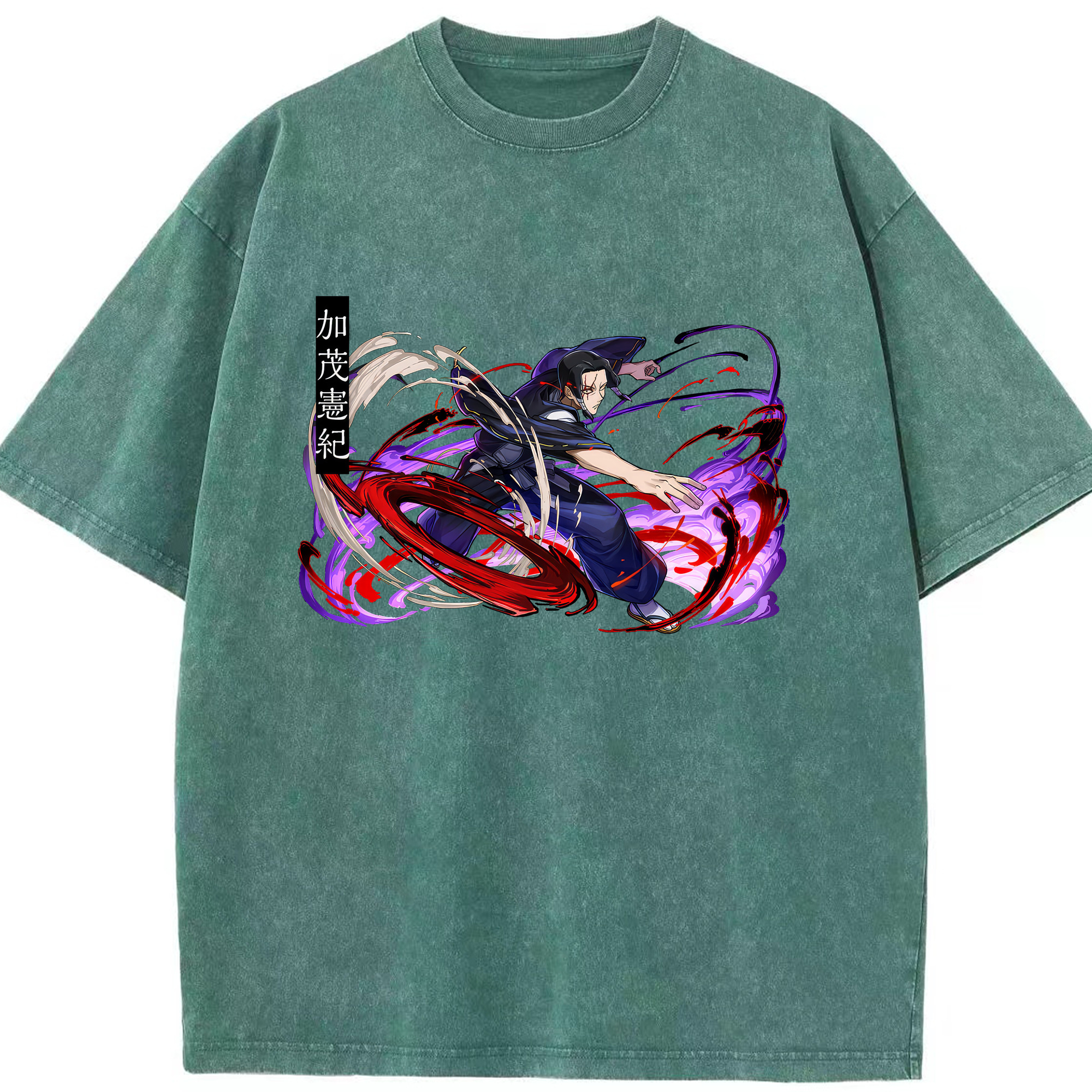 （画像用） 呪術廻戦 Jujutsu Kaisen 綿100% ヴィンテージ風 半袖Tシャツ（フロントプリント）